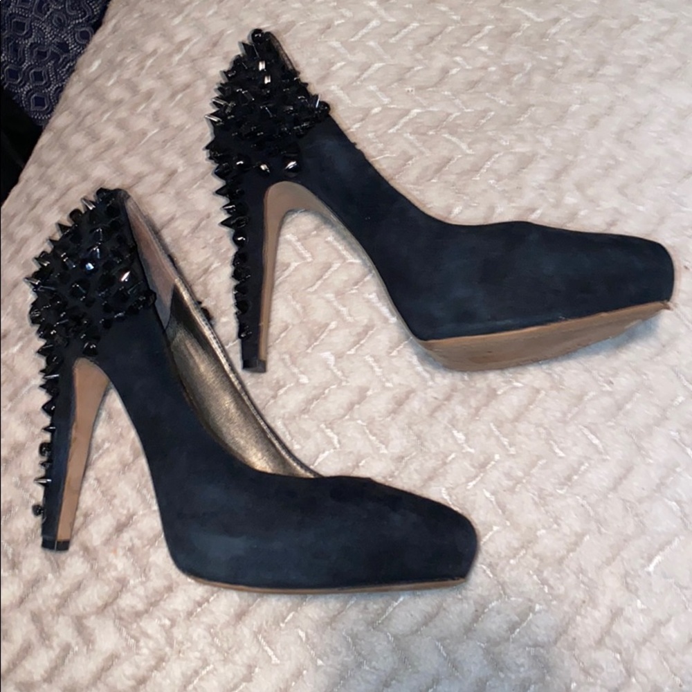EUC Sam Edelman black spiky studded heels